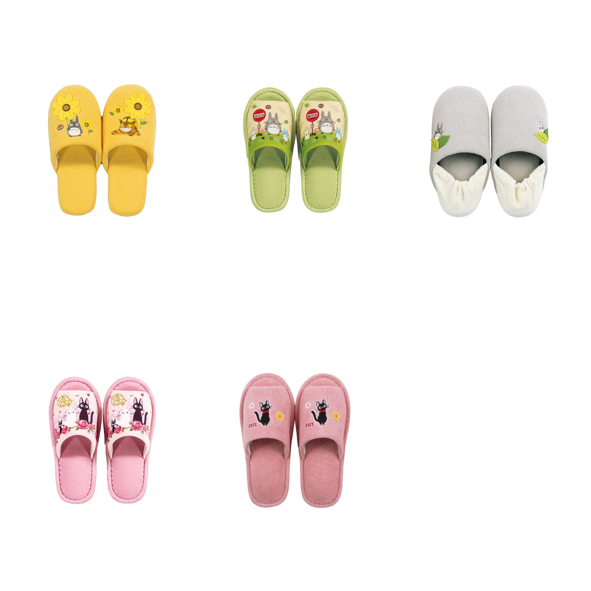 Studio Ghibli - Indoor Slippers (5 Types) - Complete Set with all listed models