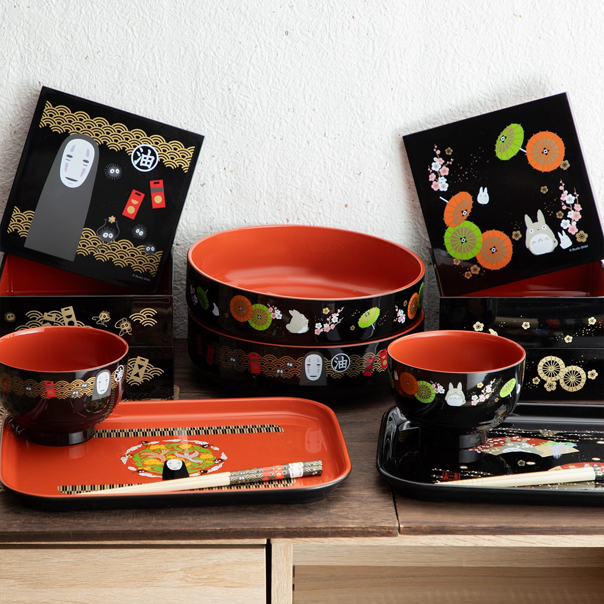 Studio Ghibli Japanese-Style Serving Trays (2 Types) - My Neighbor Totoro - official view 11