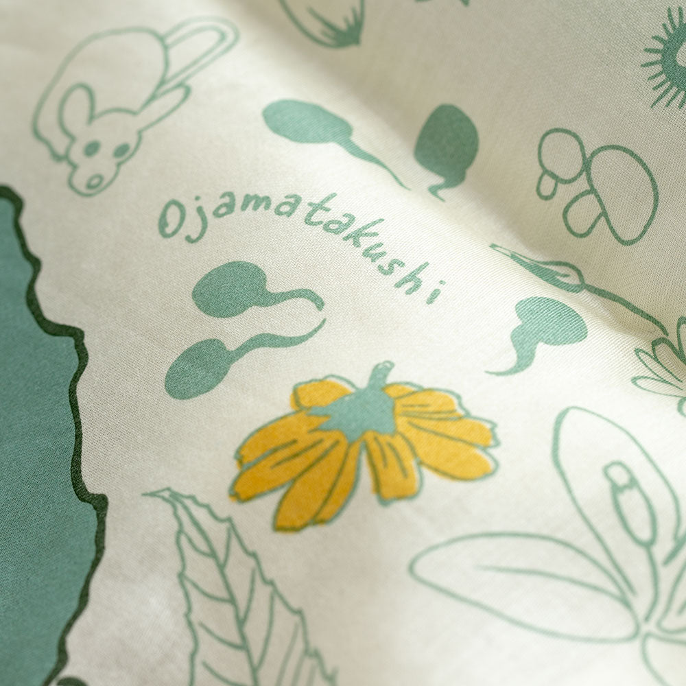 Studio Ghibli Large Illustrated Cotton Handkerchiefs (2 Types) - Totoro - Mysterious Encounter - official view 7