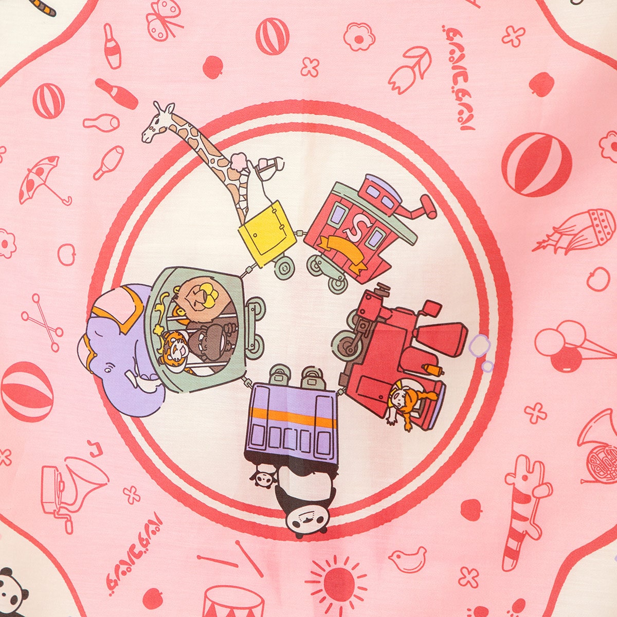 Studio Ghibli Large Illustrated Cotton Handkerchiefs (2 Types) - Panda! Go Panda! - Rainy-Day Circus - official view 10