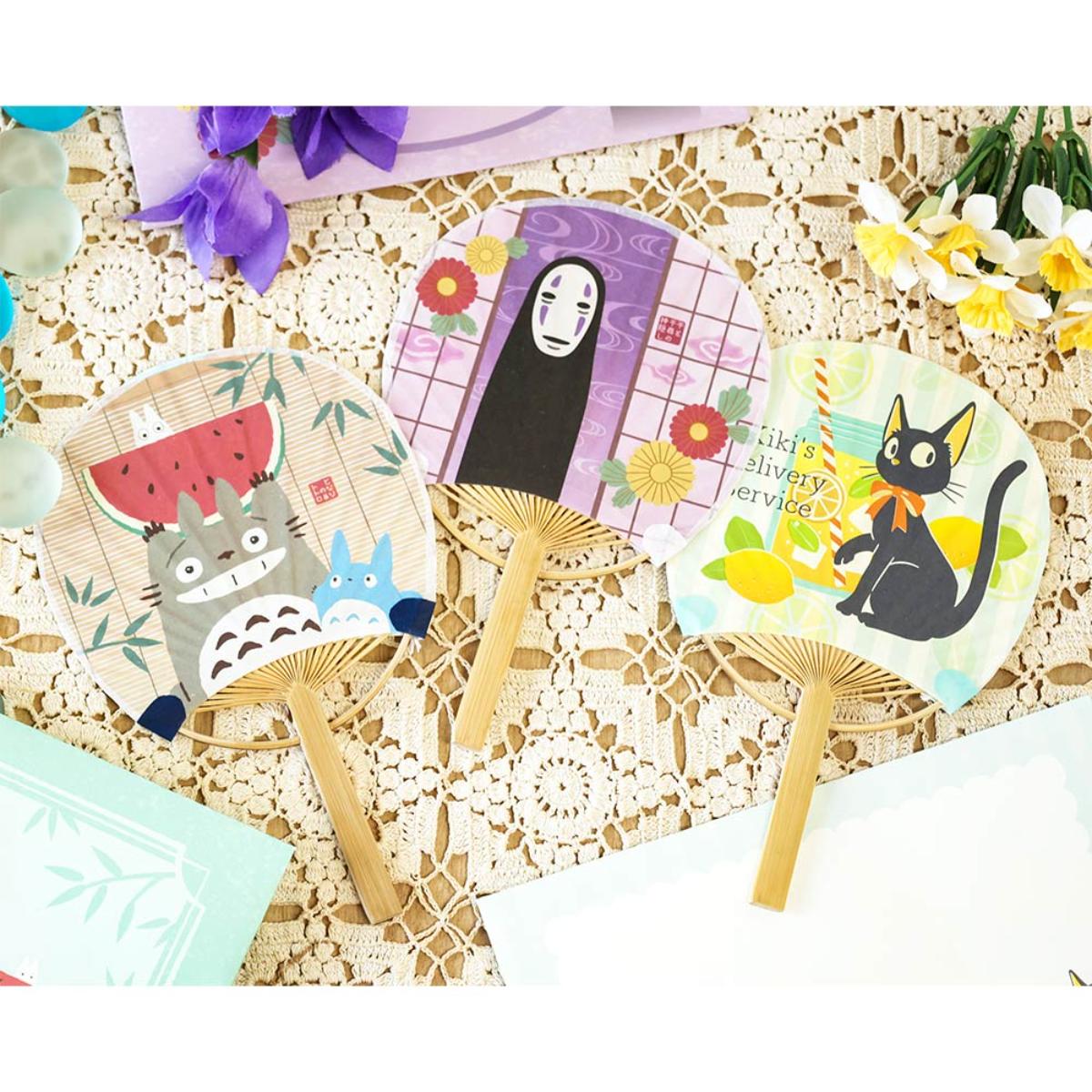 Studio Ghibli Mamedayori Mini Bamboo Fans with Envelopes (3 Types) - Totoro Watermelon - official view 5