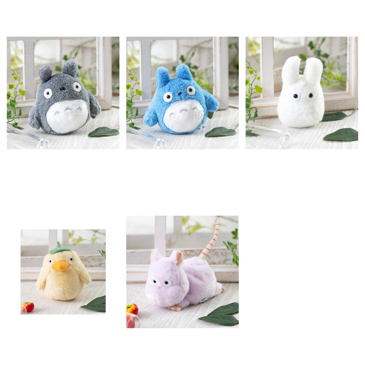 Studio Ghibli - Mini Fluffy Otedama Plush (5 Types) - Complete Set, one of each listed model