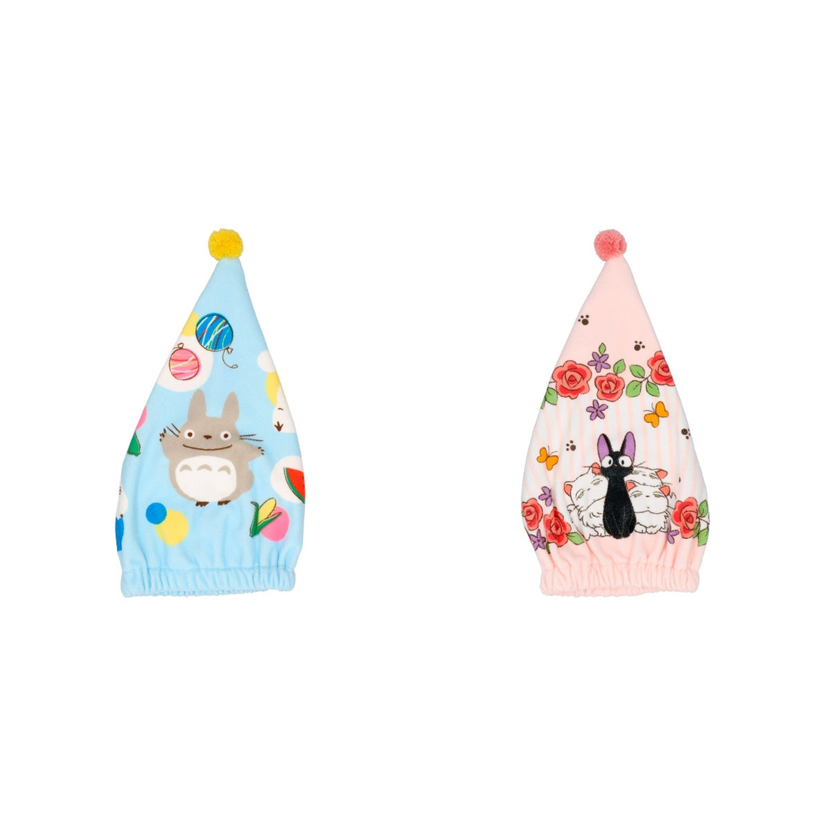 Studio Ghibli Pom-Pom Towel Caps (2 Types) - Complete Set - one of each model