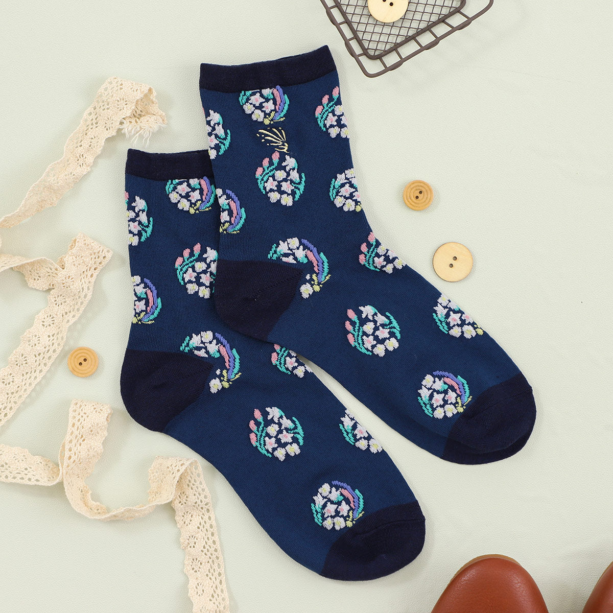 Studio Ghibli - Raised-Pattern Embroidered Socks 23-25 cm (4 Types) - Star Children - official view 12