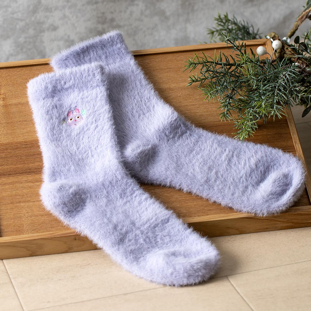 Studio Ghibli - Shaggy Socks 23-25 cm (2 Types) - Boh Mouse - Purple - official view 5