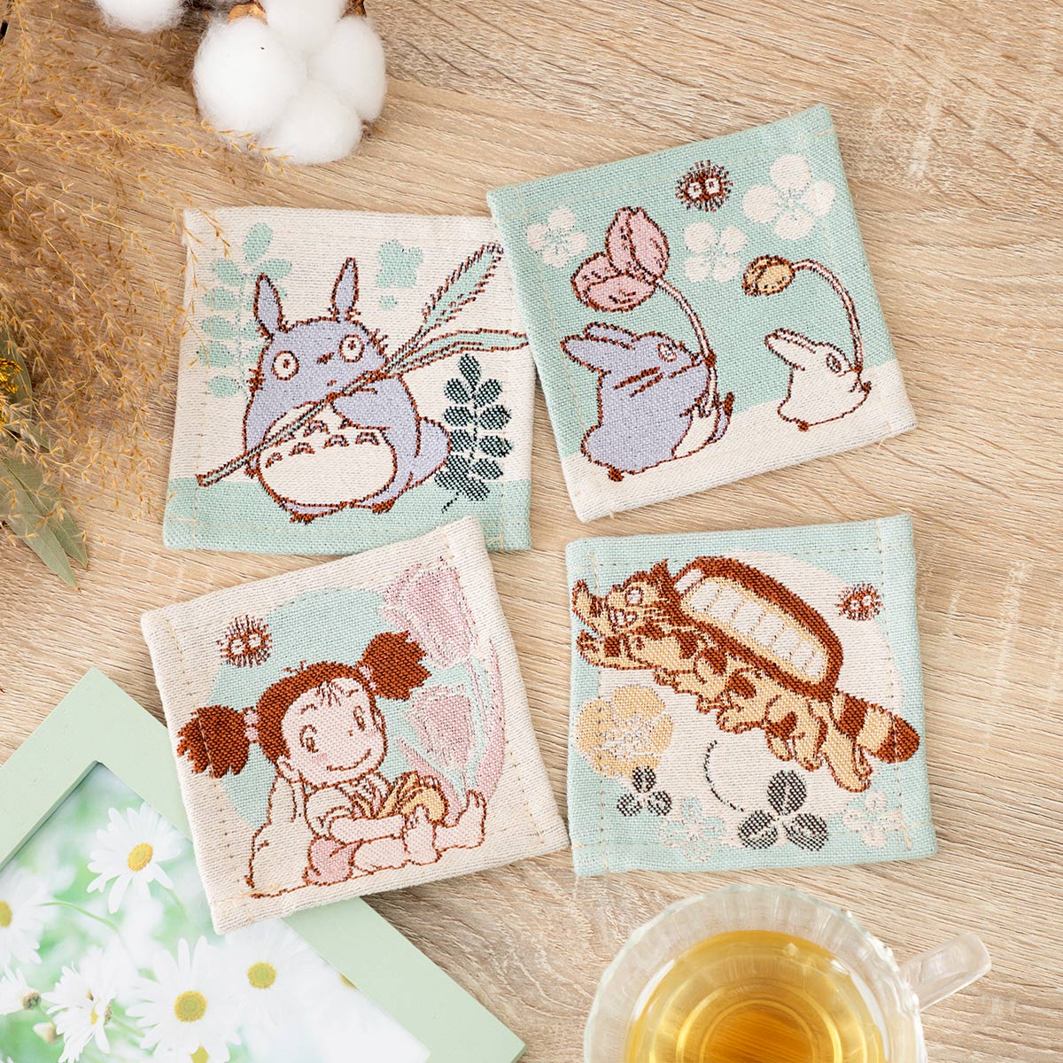 Studio Ghibli - Tapestry-Woven Coaster Packs (2 Types) - Totoro Botanical Garden - official view 2