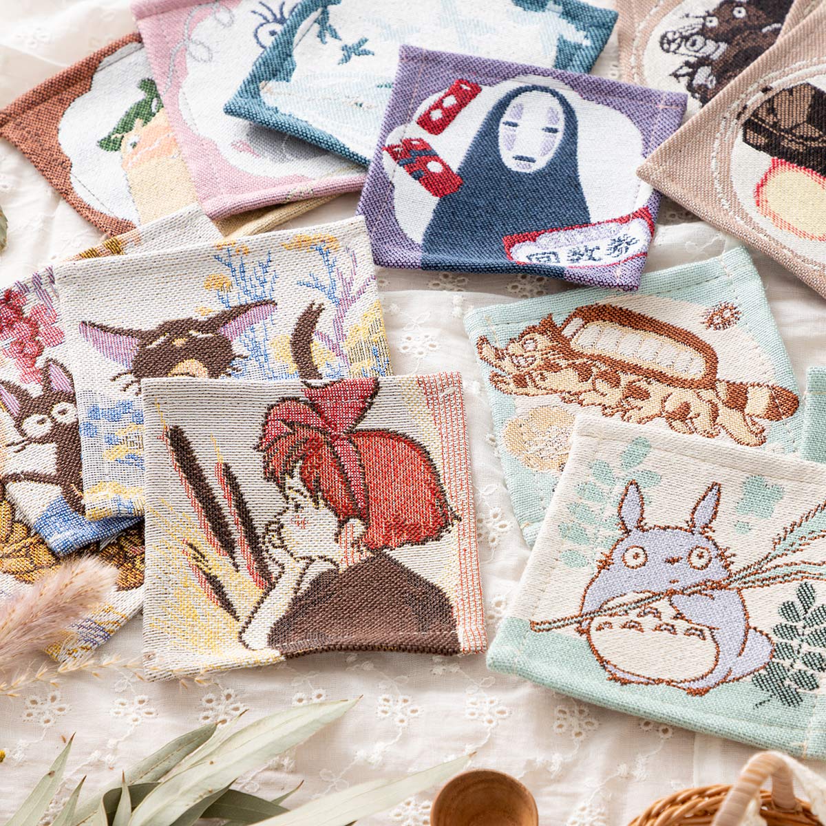 Studio Ghibli - Tapestry-Woven Coaster Packs (2 Types) - Totoro Botanical Garden - official view 8