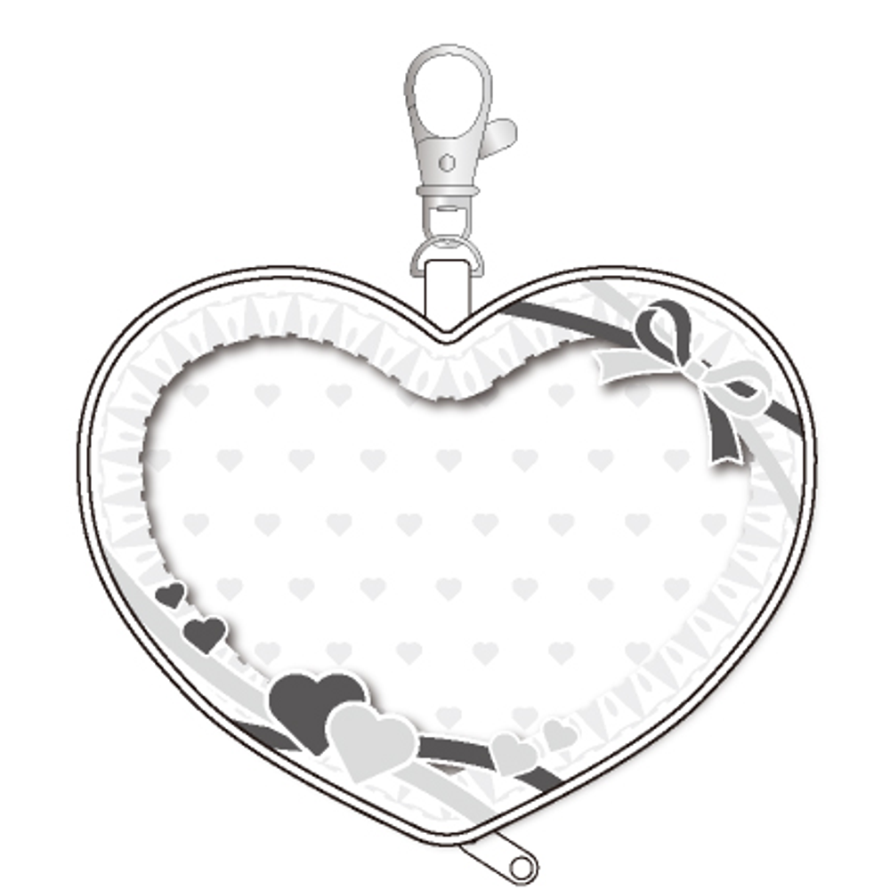 Tapioca Original - Heart Pouch - Ribbon - Black & White