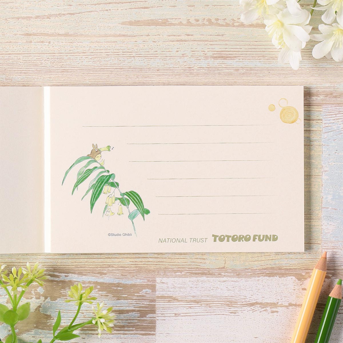 Totoro Fund Illustrated Message Paper Pads (3 Types) - Totoro with Umbrella - official view 15