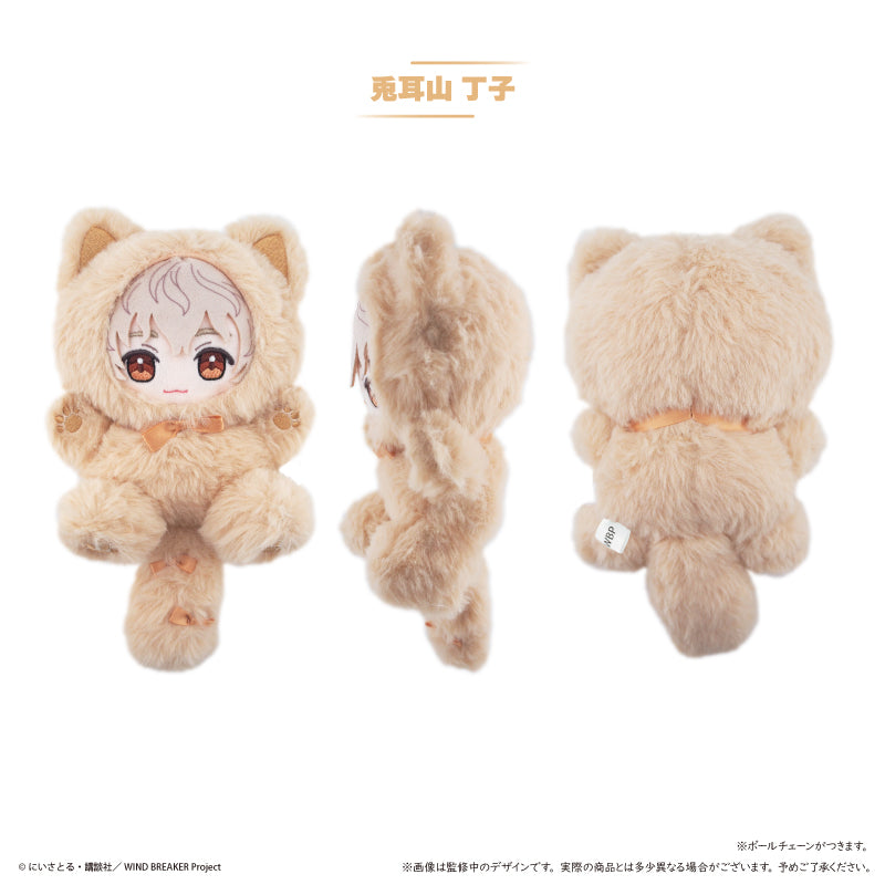 Choji Tomiyama Wind Breaker Tapi Nyanko Vol. 3 plush, front, side and back views