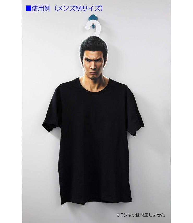 Yakuza Like a Dragon Kiryu Kazuma character hanger, shown holding a T-shirt (clothing not included)