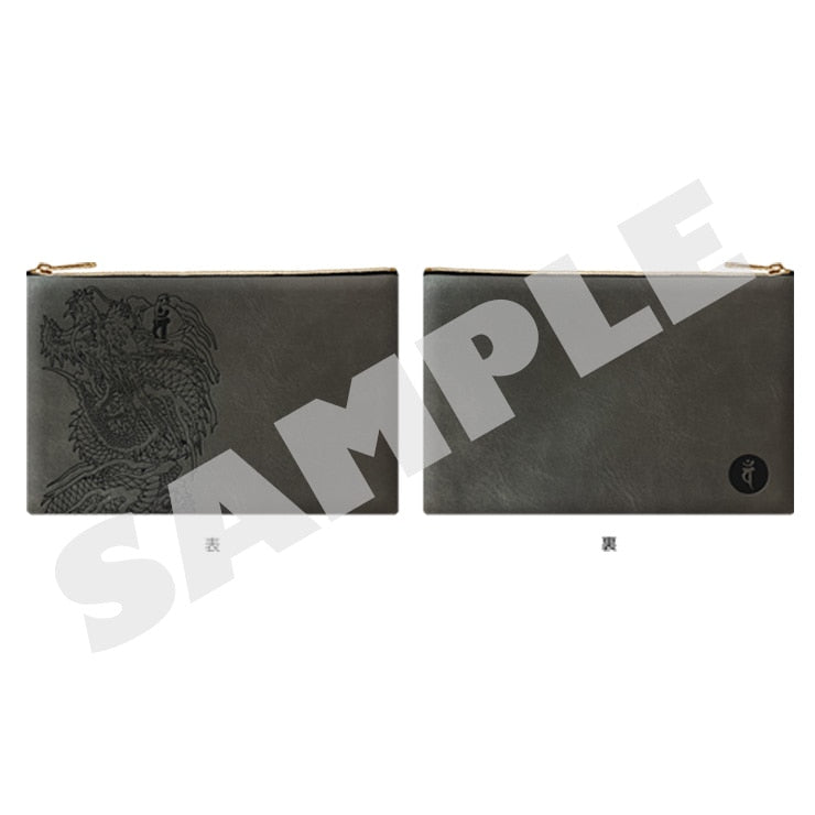 Yakuza embossed pouch — Kiryu Kazuma, front and back views