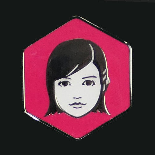 Yakuza character face pin - Haruka Sawamura