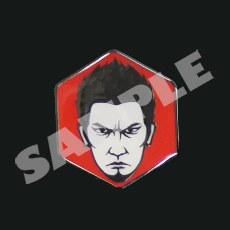 Yakuza character face pin - Kiryu Kazuma