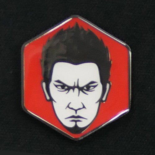 Yakuza character face pin - Kiryu Kazuma