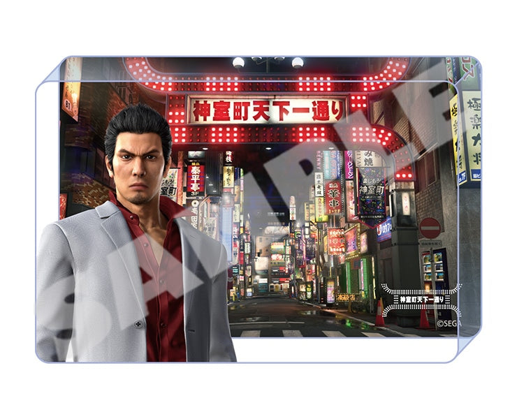 Kiryu Kazuma acrylic block with the illuminated Kamurocho street gateway