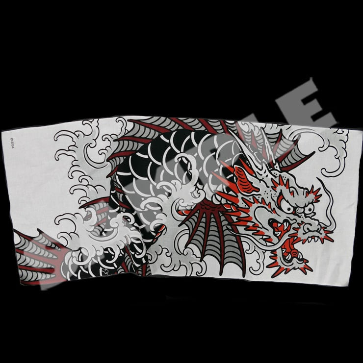 Yakuza Yuzen-dyed tenugui towel, Ichiban Kasuga – Dragonfish design