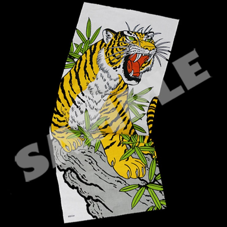 Yakuza Yuzen-dyed tenugui towel, Taiga Saejima – Tiger design