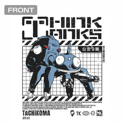 Ghost in The Shell Stand Alone Complex - Think Tanks Tachikoma T-Shirt White
