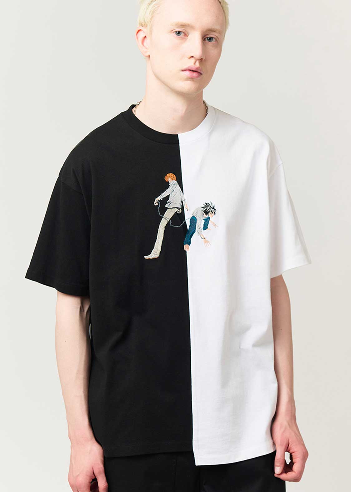 Death Note Graniph - Light & L Docking big silhouette T-shirt