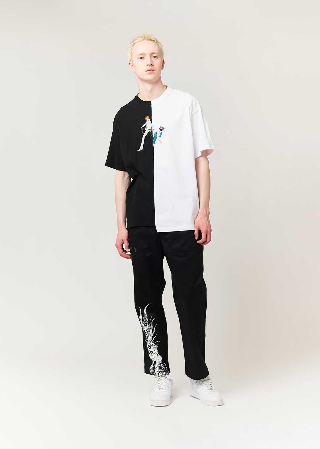 Death Note Graniph - Light & L Docking big silhouette T-shirt