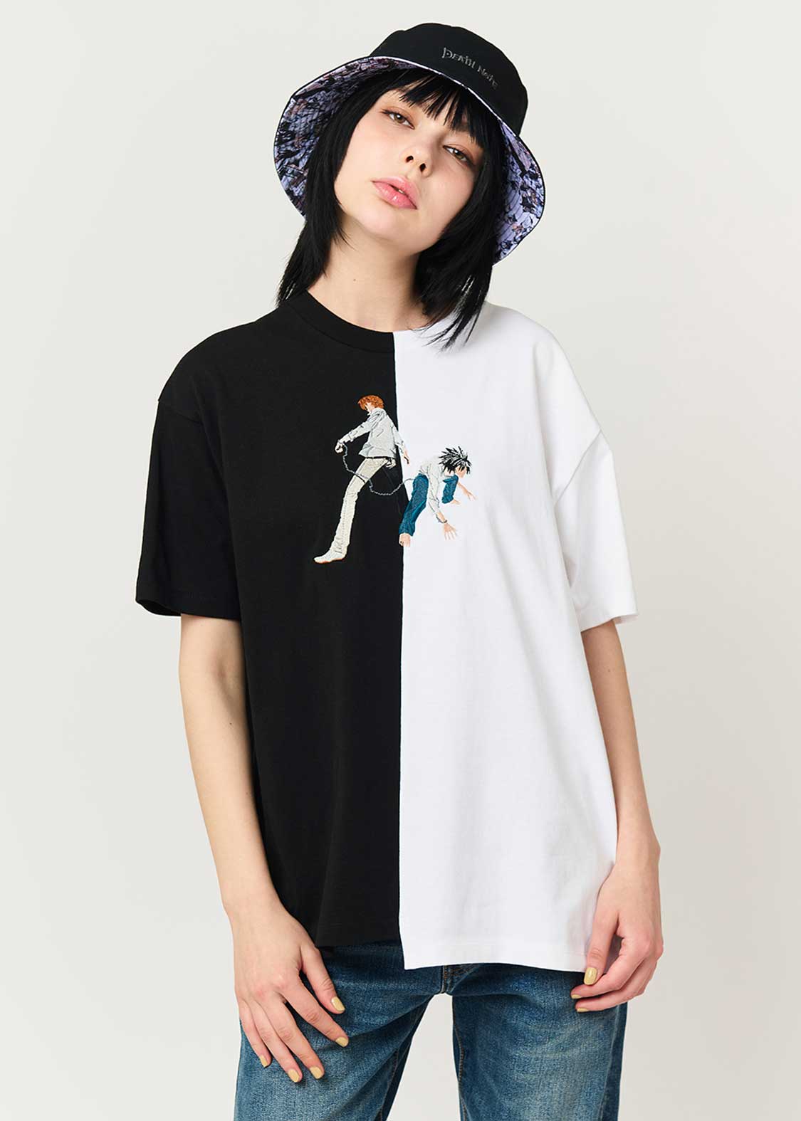 Death Note Graniph - Light & L Docking big silhouette T-shirt