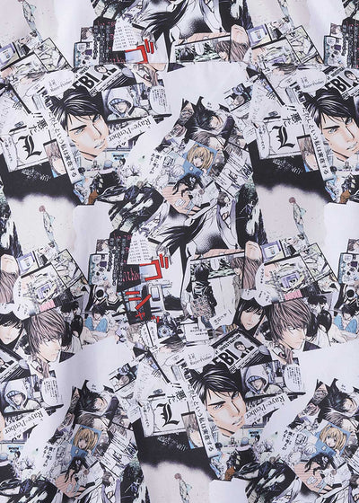 Death Note Graniph - Memory Pattern Big silhouette open collar shirt