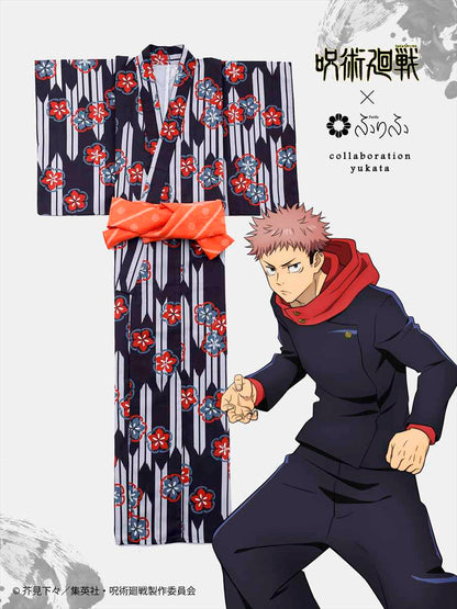 Jujutsu Kaisen Hidden Inventory / Prematured Death Furifu Men's Yukata + Heko Obi Set - Yuji Itadori