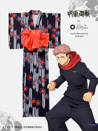 Jujutsu Kaisen Hidden Inventory / Prematured Death Furifu Women's Yukata + Heko Obi Set - Yuji Itadori