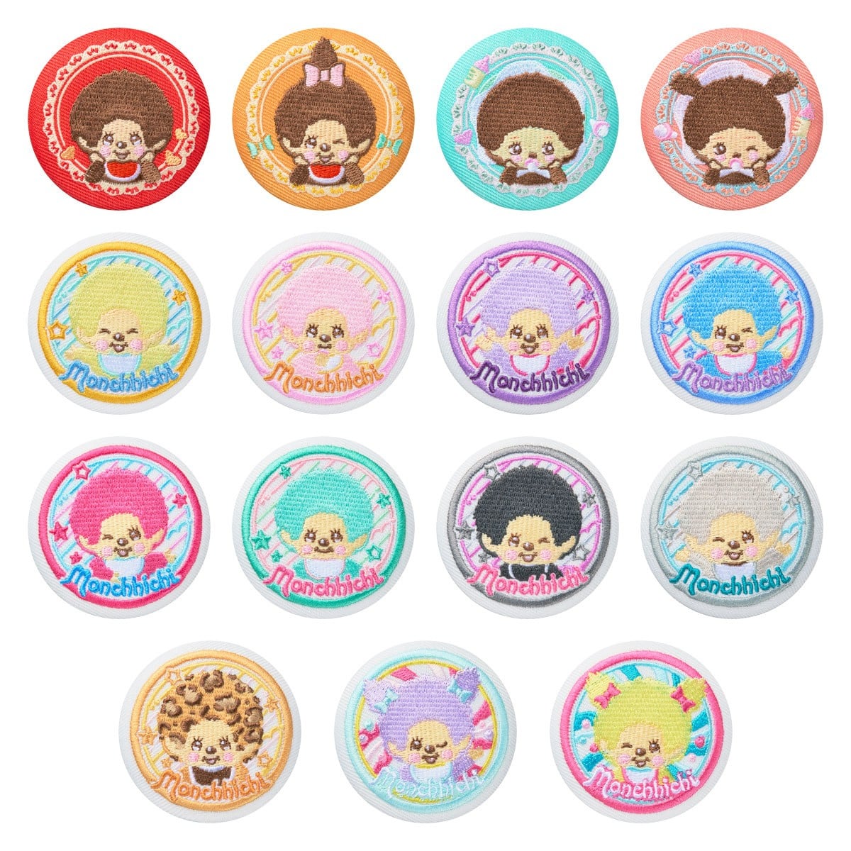 Monchhichi Embroidered Badge Biscuits - Box (12 Packs) RANDOM - collectible designs