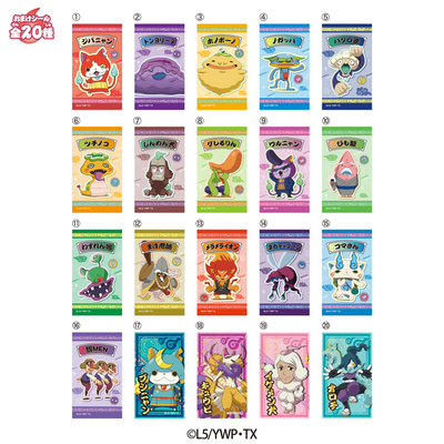 Yo-kai Watch LOVELETS Candy with Cases & Stickers - Box (12 Packs) RANDOM - collectible design samples 2