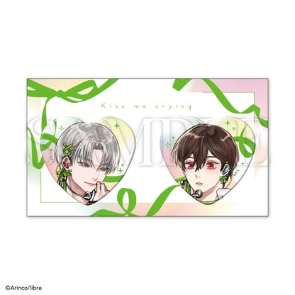 Kiss Me Crying X Be x Boy 35th Anniversary Exhibition Boys in Love - Libre Heart Can Badge Set [Pre-Order Oct 2026]