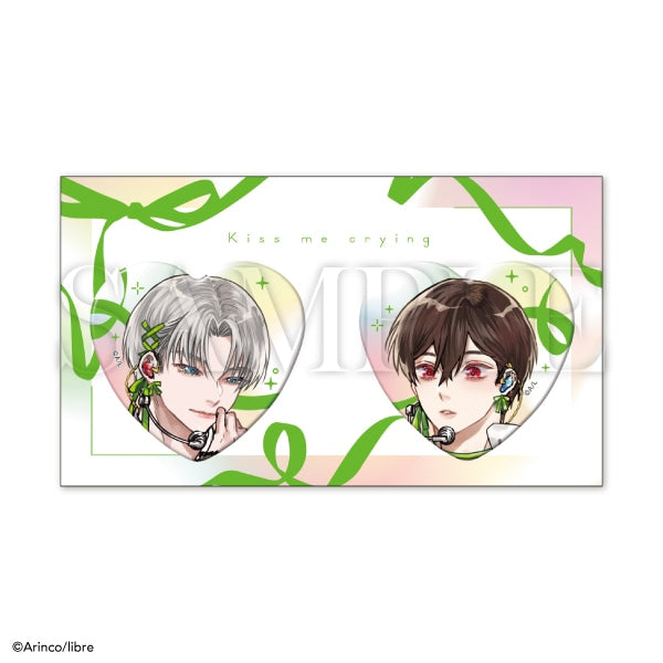 Kiss Me Crying X Be x Boy 35th Anniversary Exhibition Boys in Love - Libre Heart Can Badge Set [Pre-Order Oct 2026]