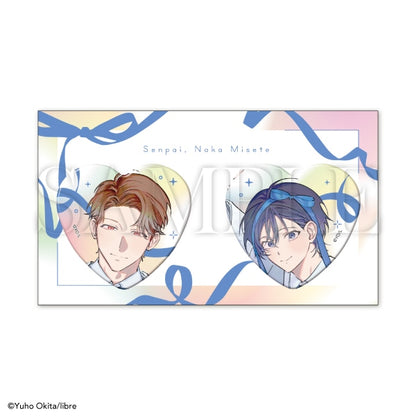 Senpai, Naka Misete X Be x Boy 35th Anniversary Exhibition Boys in Love - Libre Heart Can Badge Set [Pre-Order Oct 2026]