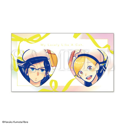 Itoshi No Nekokke X Be x Boy 35th Anniversary Exhibition Boys in Love - Libre Heart Can Badge Set [Pre-Order Oct 2026]