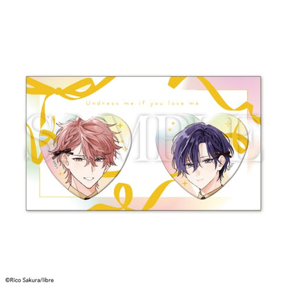 Suki Nara Nugasete X Be x Boy 35th Anniversary Exhibition Boys in Love - Libre Heart Can Badge Set [Pre-Order Oct 2026]