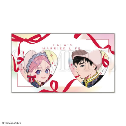 Lala’s Married Life X Be x Boy 35th Anniversary Exhibition Boys in Love - Libre Heart Can Badge Set [Pre-Order Oct 2026]