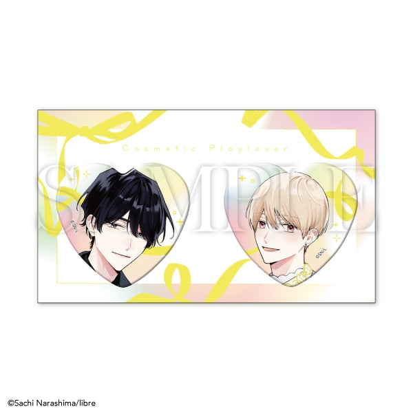 Cosmetic Playlover X Be x Boy 35th Anniversary Exhibition Boys in Love - Libre Heart Can Badge Set [Pre-Order Oct 2026]