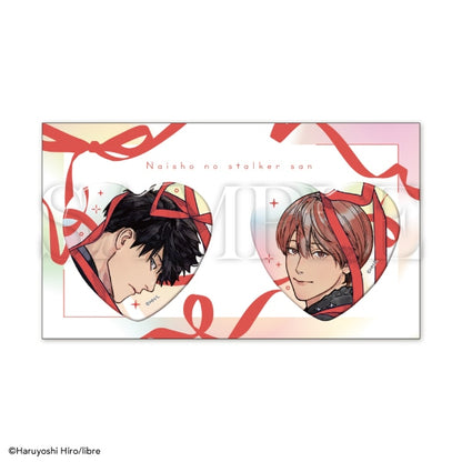 Naisho No Stalker-san X Be x Boy 35th Anniversary Exhibition Boys in Love - Libre Heart Can Badge Set [Pre-Order Oct 2026]