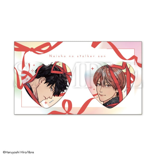 Naisho No Stalker-san X Be x Boy 35th Anniversary Exhibition Boys in Love - Libre Heart Can Badge Set [Pre-Order Oct 2026]