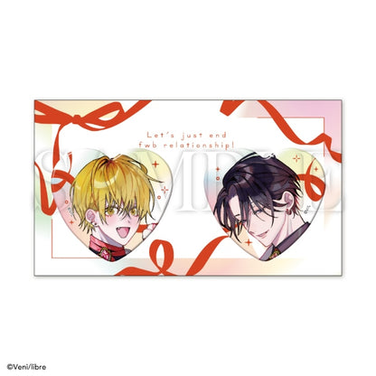 Sefure, Yappa Nashi De! X Be x Boy 35th Anniversary Exhibition Boys in Love - Libre Heart Can Badge Set [Pre-Order Oct 2026]