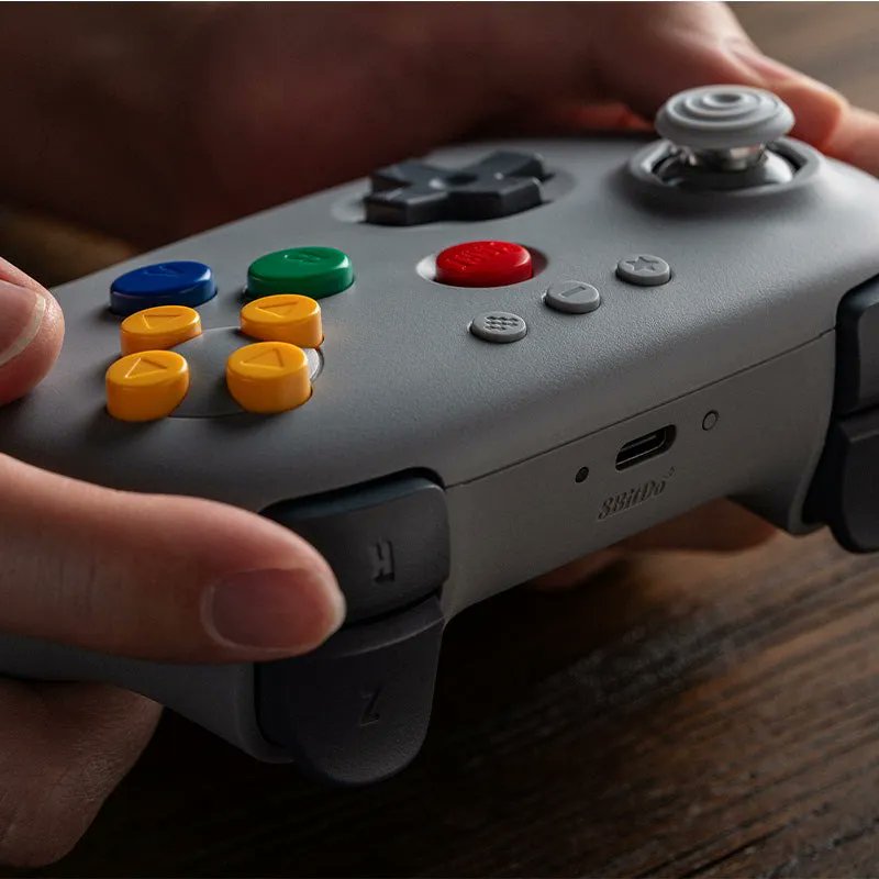 8BitDo 64 Bluetooth Controller for Analogue 3D, Switch, Switch 2, Windows and Android - Classic Grey [Pre-Order Mar 2026]