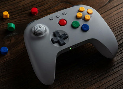 8BitDo 64 Bluetooth Controller for Analogue 3D, Switch, Switch 2, Windows and Android - Classic Grey [Pre-Order Mar 2026]