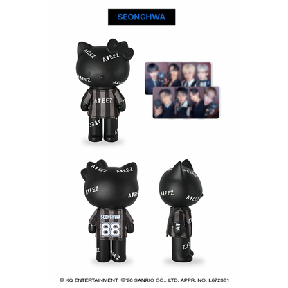 ATEEZ x Hello Kitty Black Series - Ateez Figure Premium T-shirt + 8 pc Included (8 Types)[Pre-Order Fall 2026]