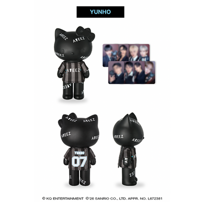 ATEEZ x Hello Kitty Black Series - Ateez Figure Premium T-shirt + 8 pc Included (8 Types)[Pre-Order Fall 2026]