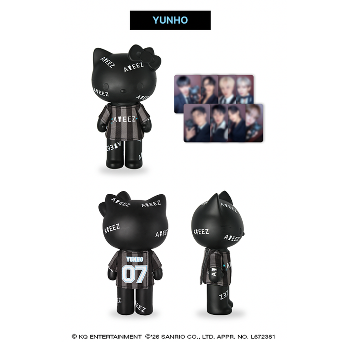 ATEEZ x Hello Kitty Black Series - Ateez Figure Premium T-shirt + 8 pc Included (8 Types)[Pre-Order Fall 2026]