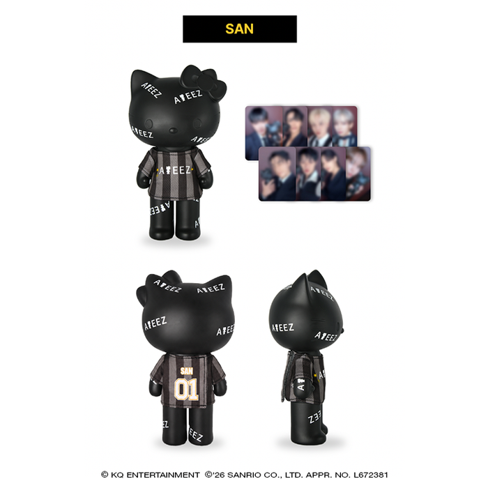 ATEEZ x Hello Kitty Black Series - Ateez Figure Premium T-shirt + 8 pc Included (8 Types)[Pre-Order Fall 2026]