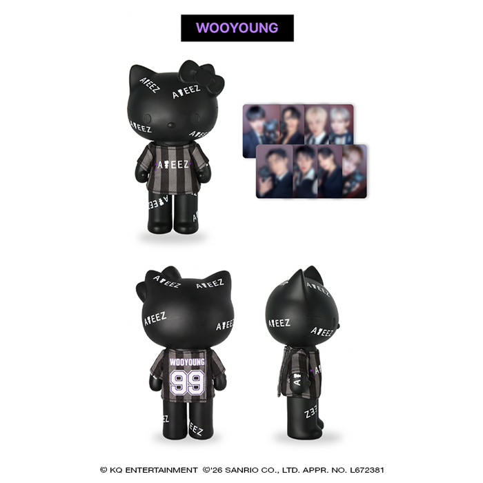 ATEEZ x Hello Kitty Black Series - Ateez Figure Premium T-shirt + 8 pc Included (8 Types)[Pre-Order Fall 2026]
