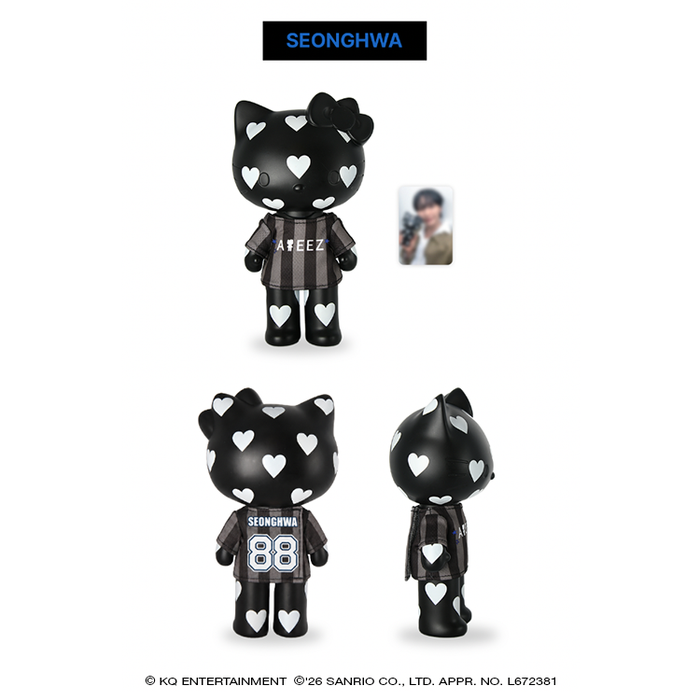 ATEEZ x Hello Kitty Black Series - Heart Figure With T-shirt + 1 pc Included (8 Types) [Pre-Order Fall 2026]