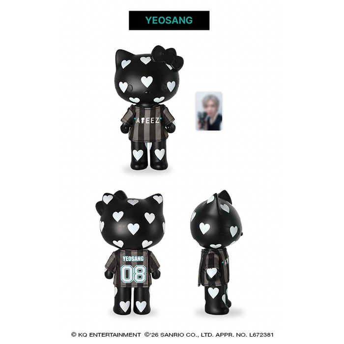 ATEEZ x Hello Kitty Black Series - Heart Figure With T-shirt + 1 pc Included (8 Types) [Pre-Order Fall 2026]